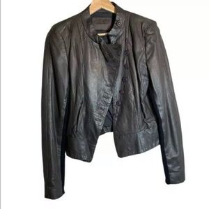 Scanlan & Theodore Leather & Merino Wool Jacket (UK Size 10/US Size 6)
